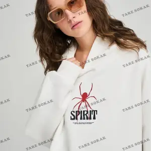 Y2K Unisex Spirit Sweatshirt Hoodie KOD 1917 Beyaz