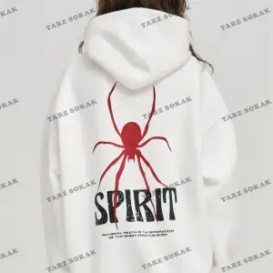Y2K Unisex Spirit Sweatshirt Hoodie KOD 1917 Beyaz