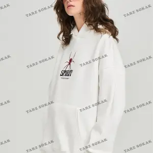 Y2K Unisex Spirit Sweatshirt Hoodie KOD 1917 Beyaz