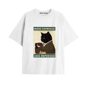 Y2k vintage Cats Baskılı Beyaz T-shirt KOD 1