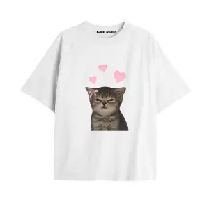 Y2k vintage Cats Baskılı Beyaz T-shirt KOD 17
