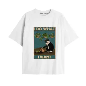 Y2k vintage Cats Baskılı Beyaz T-shirt KOD 3