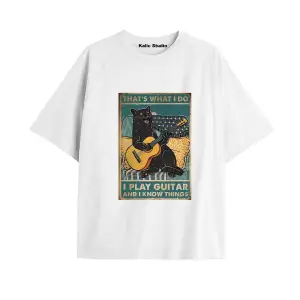 Y2k vintage Cats Baskılı Beyaz T-shirt KOD 4