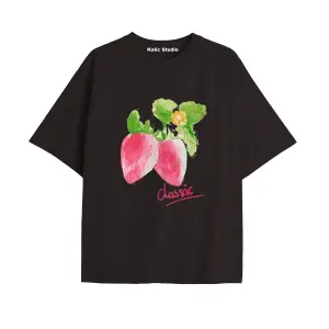 Y2k vintage Cherry Baskılı Sİyah T-shirt KOD 104