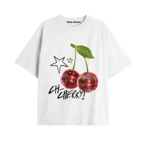 Y2k vintage Cherry Baskılı Sİyah T-shirt KOD 42