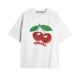Y2k vintage Cherry Baskılı Sİyah T-shirt KOD 45