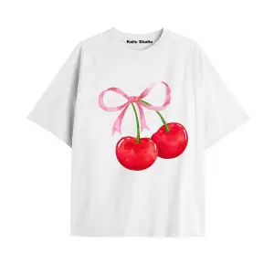 Y2k vintage Cherry Baskılı Sİyah T-shirt KOD 49