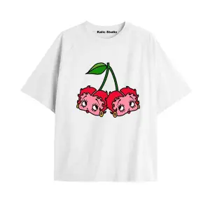 Y2k vintage Cherry Baskılı Sİyah T-shirt KOD 51