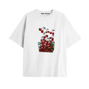 Y2k vintage Cherry Baskılı Sİyah T-shirt KOD 54