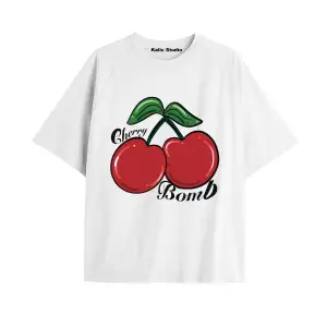 Y2k vintage Cherry Baskılı Sİyah T-shirt KOD 56