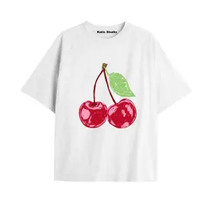 Y2k vintage Cherry Baskılı Sİyah T-shirt KOD 61