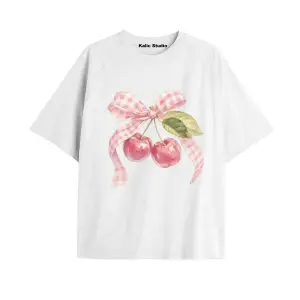 Y2k vintage Cherry Baskılı Sİyah T-shirt KOD 67