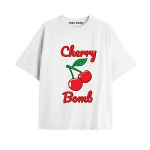 Y2k vintage Cherry Baskılı Sİyah T-shirt KOD 69