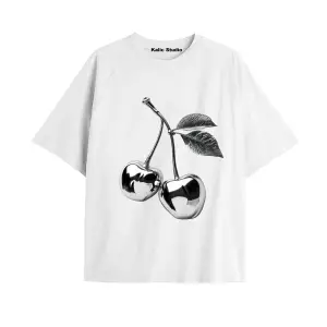 Y2k vintage Cherry Baskılı Sİyah T-shirt KOD 71