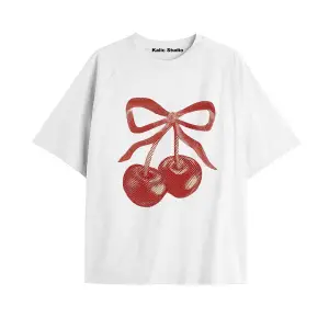 Y2k vintage Cherry Baskılı Sİyah T-shirt KOD 72