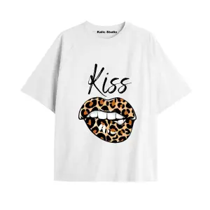 Y2k vintage Leopar Baskılı Sİyah T-shirt KOD 105