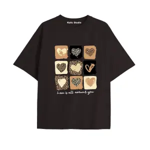 Y2k vintage Leopar Baskılı Sİyah T-shirt KOD 156