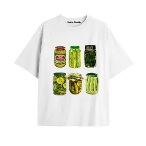 Y2k vintage Pickles Baskılı Beyaz T-shirt KOD 188