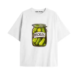Y2k vintage Pickles Baskılı Beyaz T-shirt KOD 201