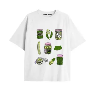 Y2k vintage Pickles Baskılı Beyaz T-shirt KOD 202