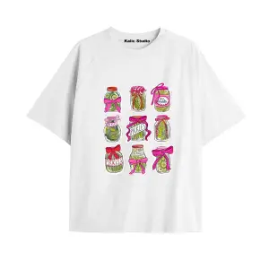 Y2k vintage Pickles Baskılı Beyaz T-shirt KOD 216