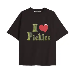 Y2k vintage Pickles Baskılı Sİyah T-shirt KOD 224