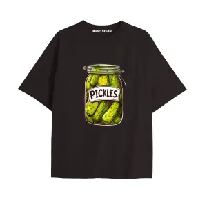 Y2k vintage Pickles Baskılı Sİyah T-shirt KOD 234