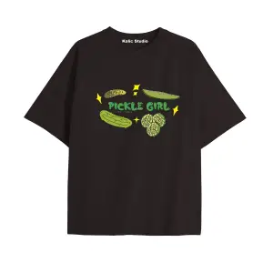 Y2k vintage Pickles Baskılı Sİyah T-shirt KOD 237