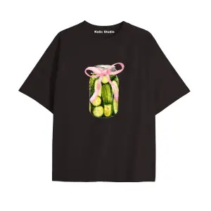 Y2k vintage Pickles Baskılı Sİyah T-shirt KOD 246