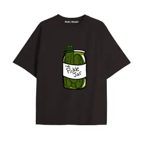 Y2k vintage Pickles Baskılı Sİyah T-shirt KOD 253