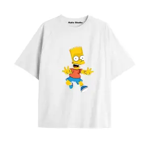 Y2k vintage Simpson Baskılı Beyaz T-shirt KOD 258