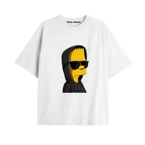 Y2k vintage Simpson Baskılı Beyaz T-shirt KOD 261