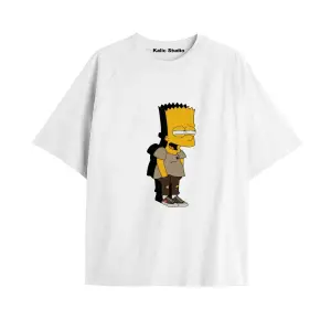 Y2k vintage Simpson Baskılı Beyaz T-shirt KOD 263