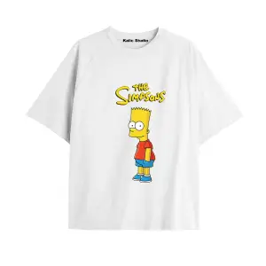 Y2k vintage Simpson Baskılı Beyaz T-shirt KOD 266