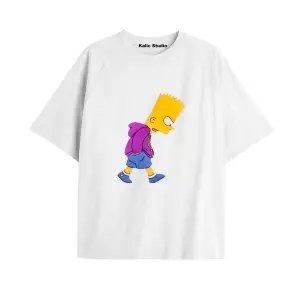 Y2k vintage Simpson Baskılı Beyaz T-shirt KOD 268
