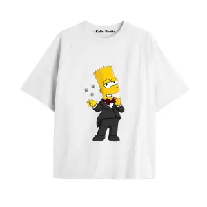 Y2k vintage Simpson Baskılı Beyaz T-shirt KOD 269