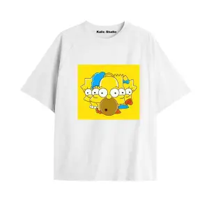 Y2k vintage Simpson Baskılı Beyaz T-shirt KOD 270