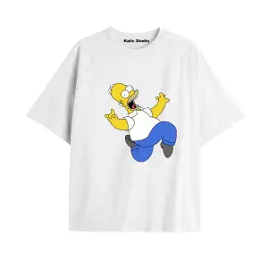 Y2k vintage Simpson Baskılı Beyaz T-shirt KOD 274