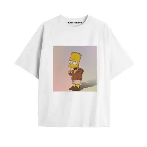 Y2k vintage Simpson Baskılı Beyaz T-shirt KOD 274