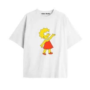 Y2k vintage Simpson Baskılı Beyaz T-shirt KOD 279