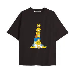 Y2k vintage Simpson Baskılı Sİyah T-shirt KOD 280