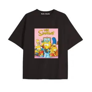 Y2k vintage Simpson Baskılı Sİyah T-shirt KOD 283