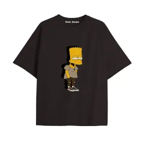 Y2k vintage Simpson Baskılı Sİyah T-shirt KOD 285