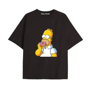 Y2k vintage Simpson Baskılı Sİyah T-shirt KOD 287