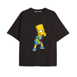 Y2k vintage Simpson Baskılı Sİyah T-shirt KOD 288