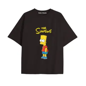 Y2k vintage Simpson Baskılı Sİyah T-shirt KOD 289