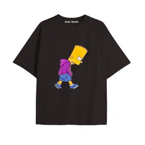 Y2k vintage Simpson Baskılı Sİyah T-shirt KOD 291