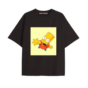 Y2k vintage Simpson Baskılı Sİyah T-shirt KOD 291
