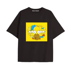 Y2k vintage Simpson Baskılı Sİyah T-shirt KOD 294