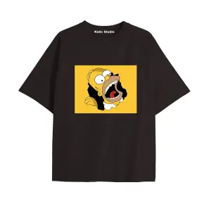 Y2k vintage Simpson Baskılı Sİyah T-shirt KOD 296